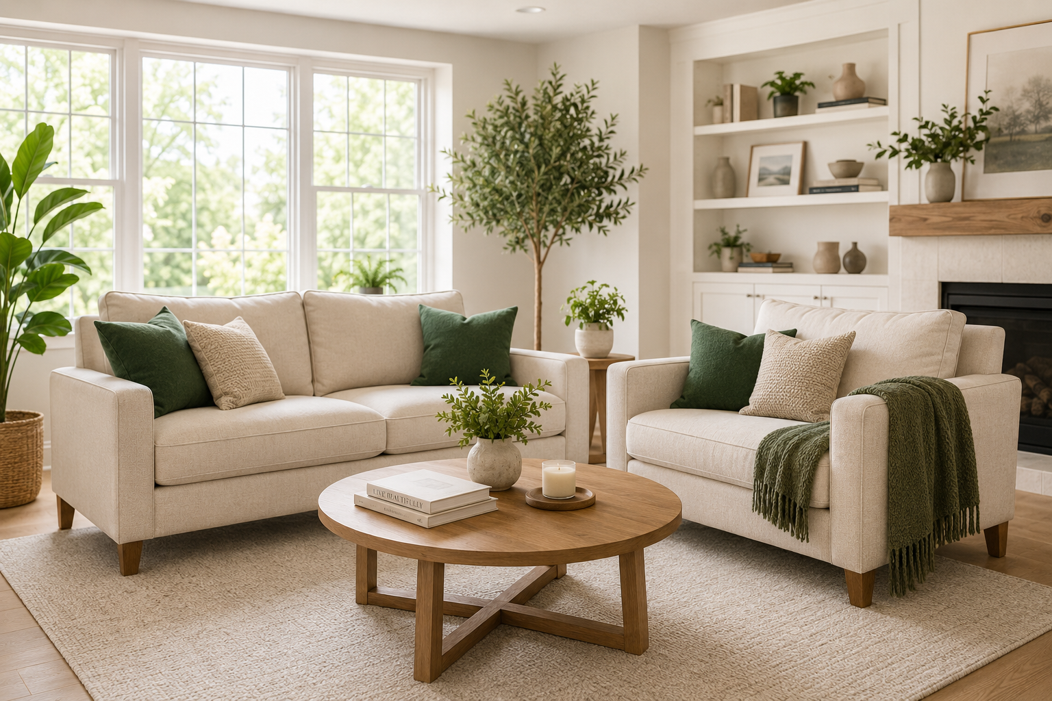 Clean comfortable living room